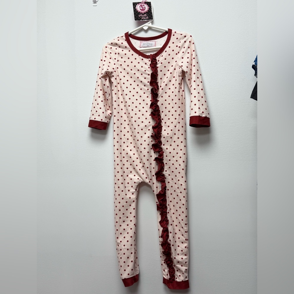 SweetHoney Red and Cream Kids One Piece Footie